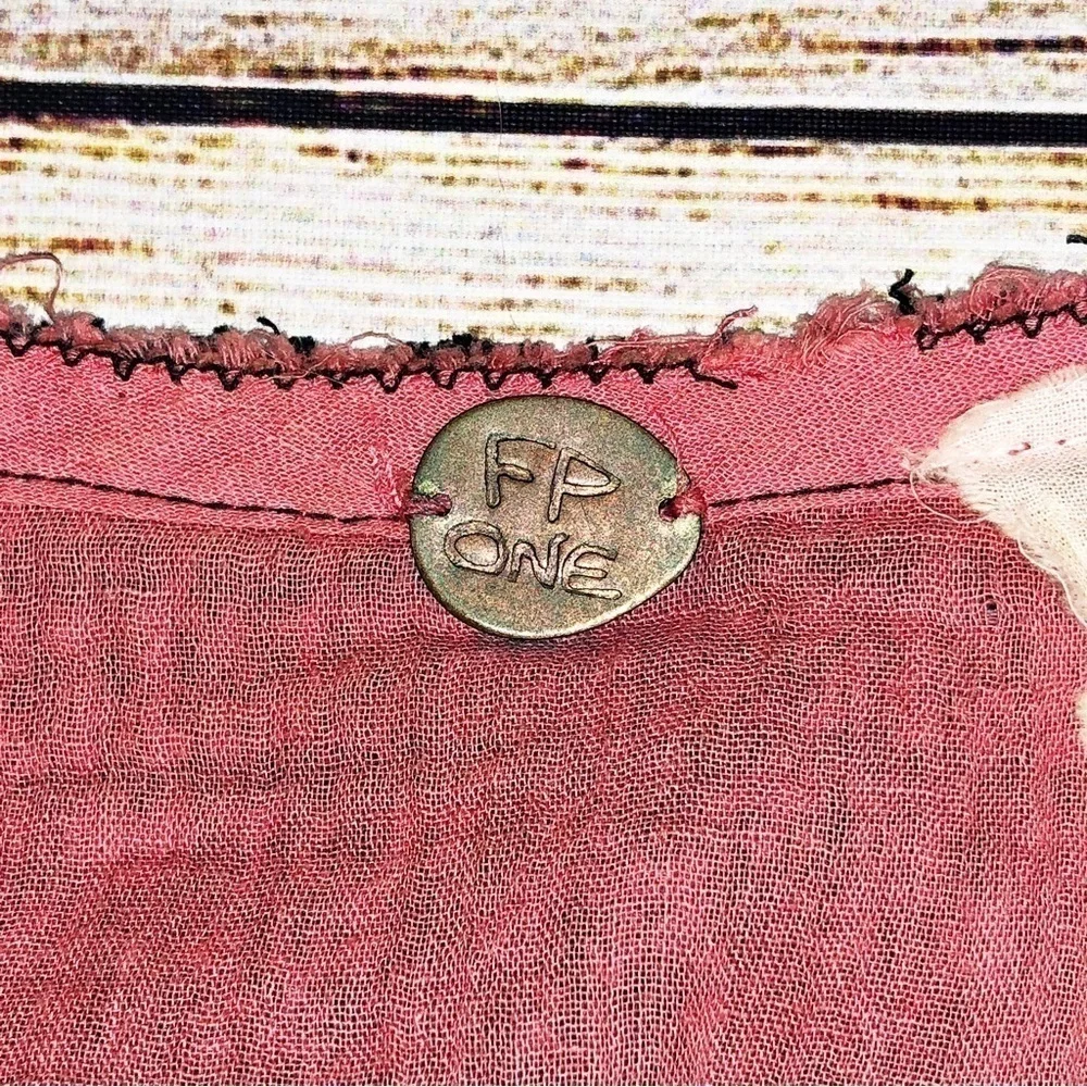 Free People FP One Calypso Dress Sleeveless Pink Relaxed Fit Tasseled Size XS